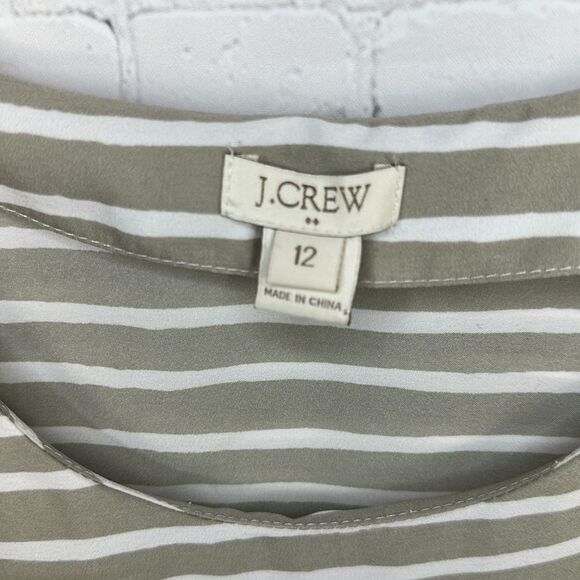 J. Crew Striped Split Back Sleeveless Blouse Size 12 - Picture 3 of 6